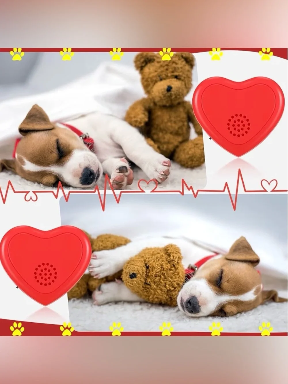 Puppy Heartbeat Simulator 4 Pack Dog Cat Anxiety Sleep Aid Replacement Toy